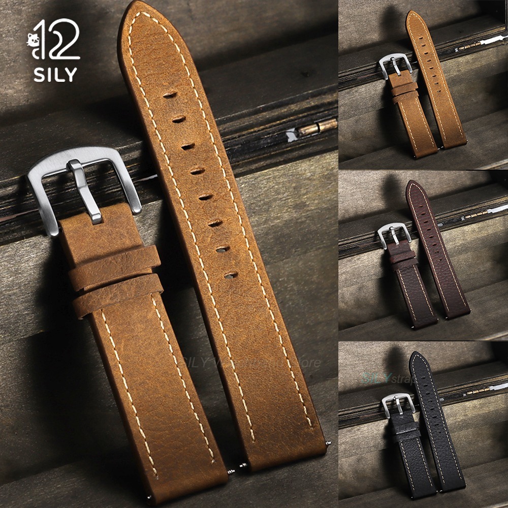 Smartwatch Vintage Watches For Women - 20/22mm Calfskin Leather Watch Strap Vintage