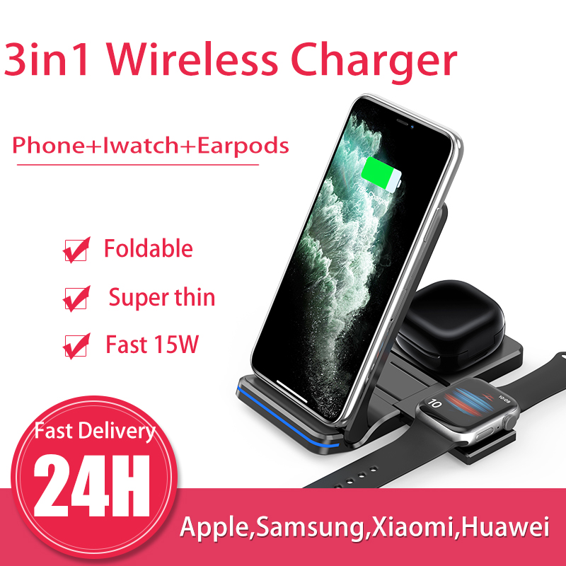 Watch Watch Xs - 3in1 QI Foldable Wireless Charger Stand