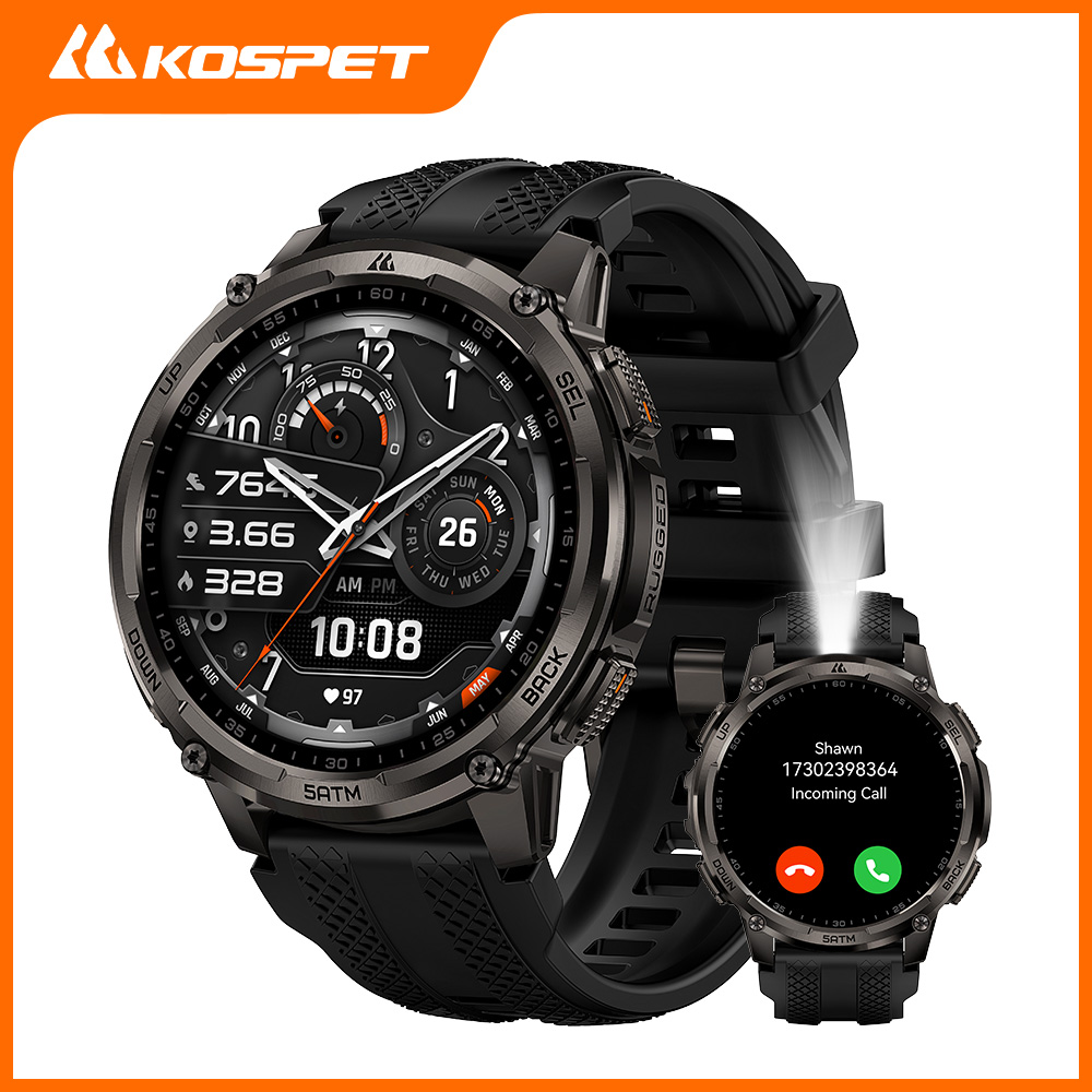 Smartwatch Rugged Watches For Men - KOSPET TANK T4C Smartwatch Men’s Outdoor