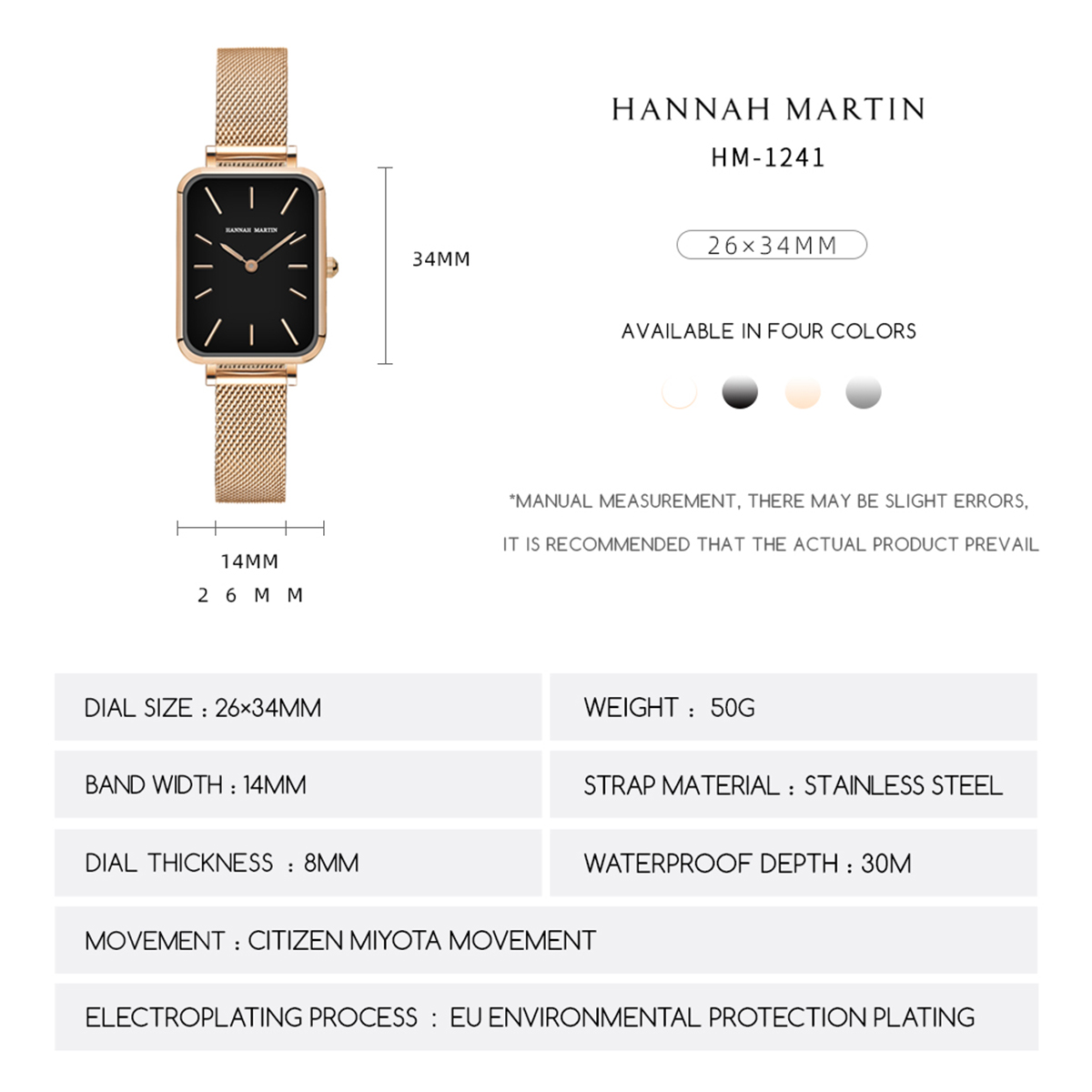 Rectangle Ultrathin Nordic Sim - огляд і ціна Anti-Magnetic Watch