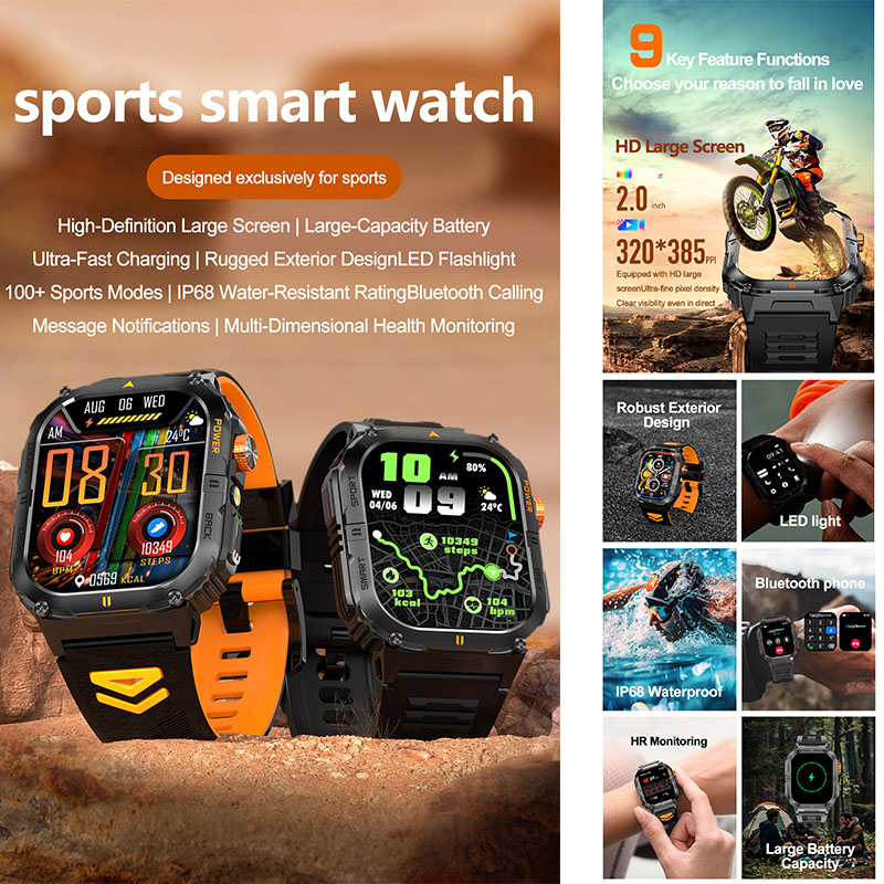 Large 1000mAh Battery Mens Out - огляд і ціна Smartwatch Rugged Watches For Men
