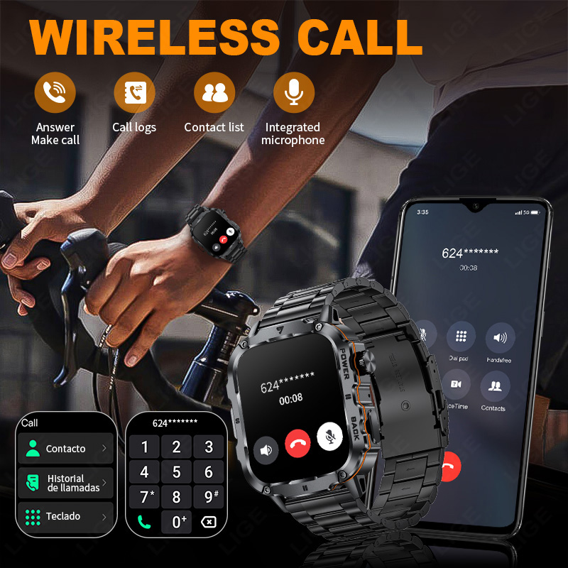 LIGE 2025 Rugged Military Smar - огляд і ціна Smartwatch Rugged Watches For Men