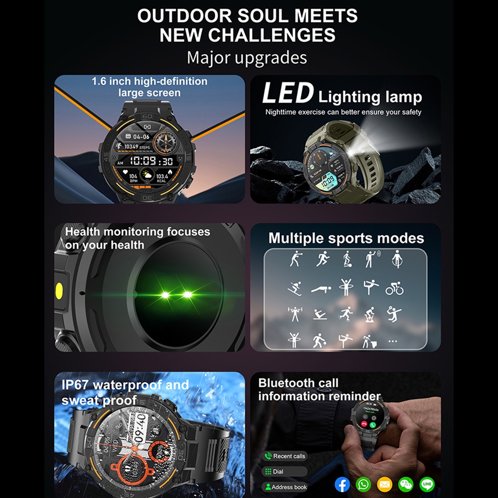 Outdoor Military Rugged Smartw - огляд і ціна Smartwatch Rugged Watches For Men