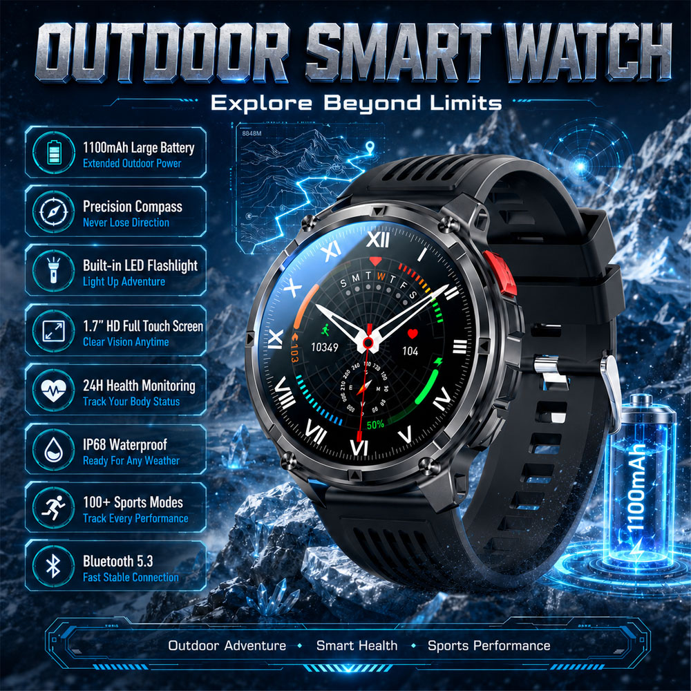 2026 New YAOCX AMOLED Smartwat - огляд і ціна Smartwatch Rugged Watches For Men
