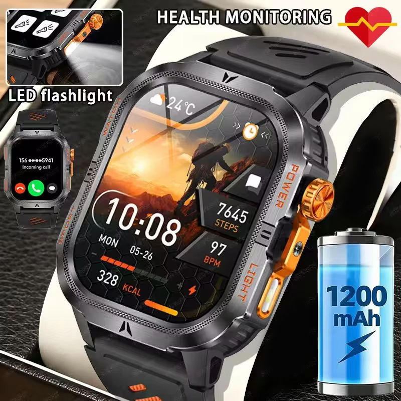 2026 Rugged 1200mAh big Batter - огляд і ціна Smartwatch Rugged Watches For Men