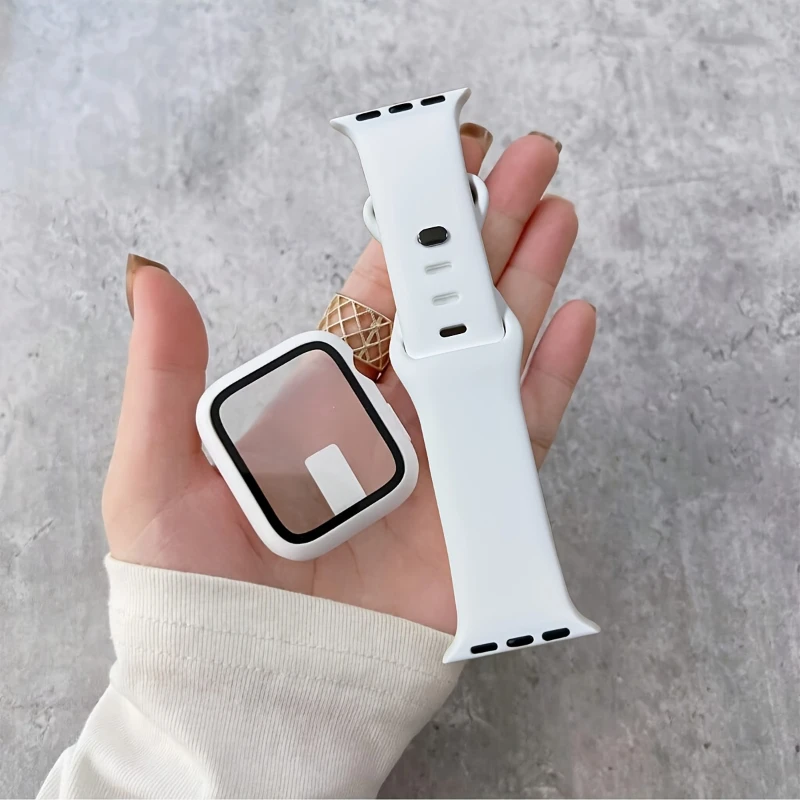 Glass+Case+band For Apple Watc - огляд і ціна Silicone Sport Band