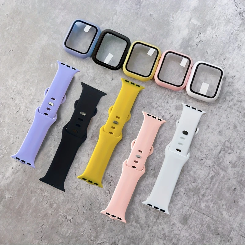 Glass+Case+band For Apple Watc - огляд і ціна Silicone Sport Band