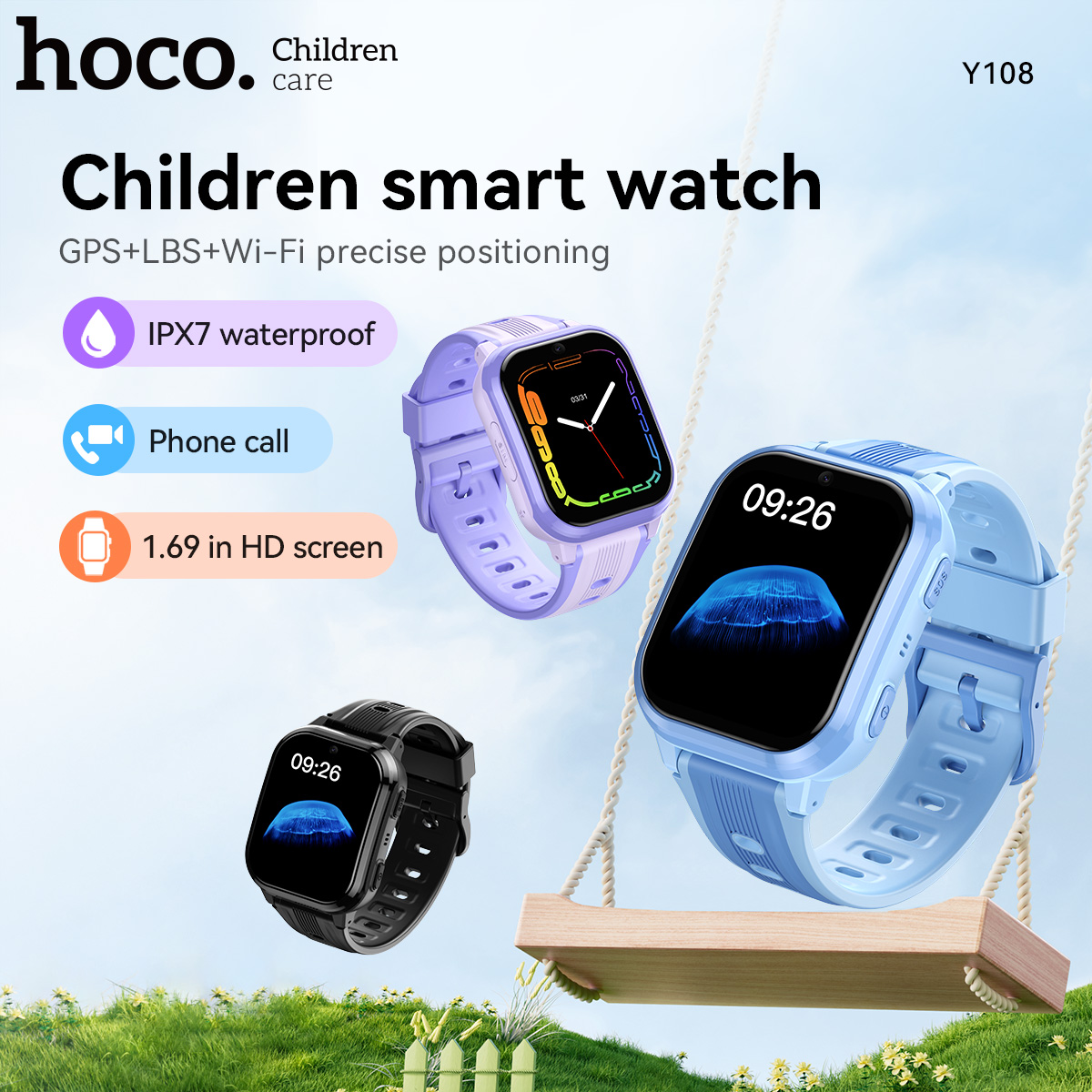 HOCO Y108 1.69inch HD LCD Curv - огляд і ціна Smartwatch Watches For Kid Boy